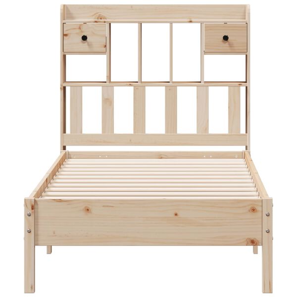 vidaXL Lit biblioth&egrave;que sans matelas 75x190 cm bois de pin massif