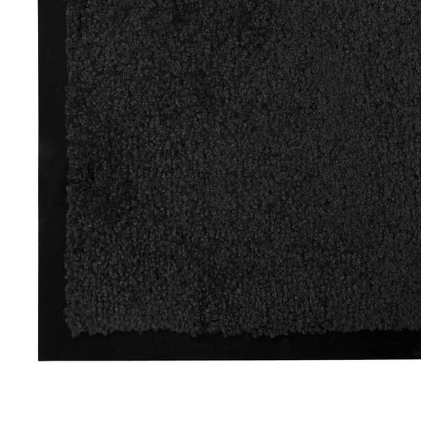vidaXL Tapis de porte Noir 60 x 40 x 1.2 cm Tissu en teddy