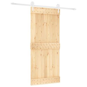 vidaXL Porte coulissante et kit de quincaillerie 90x210 cm pin massif
