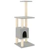 vidaXL Arbre &agrave; chat avec griffoirs en sisal Gris clair 104 cm