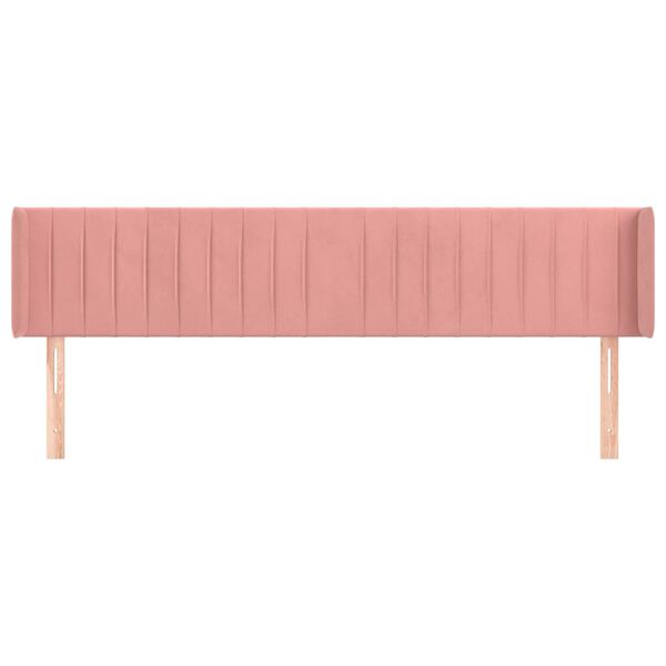 vidaXL T&ecirc;te de lit avec oreilles Rose 163x16x78/88 cm Velours