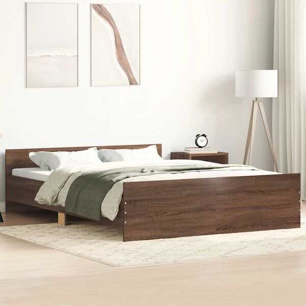vidaXL Cadre de lit sans matelas ch&ecirc;ne marron 120x200 cm