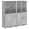vidaXL Biblioth&egrave;que avec portes gris b&eacute;ton 136x37x142 cm