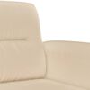 vidaXL Ensemble de canap&eacute;s 3 pcs avec coussins Cr&egrave;me Tissu microfibre