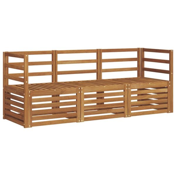 vidaXL Ensembles de canap&eacute;s 3 pcs Naturel Bois d'Acacia Massif
