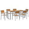 vidaXL Ensemble de salle &agrave; manger pour jardin 7 pc Gris
