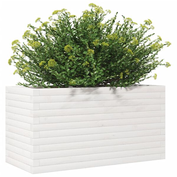 vidaXL Jardini&egrave;re blanc 90x40x45,5 cm bois de pin massif