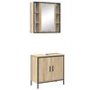 vidaXL Ensemble de mobilier de salle de bain avec &eacute;tag&egrave;re 2 pcs Marron