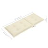 vidaXL Chaises de jardin lot de 2 et coussins cr&egrave;me Bois teck massif
