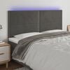 vidaXL T&ecirc;te de lit &agrave; LED Gris fonc&eacute; 180x5x118/128 cm Velours