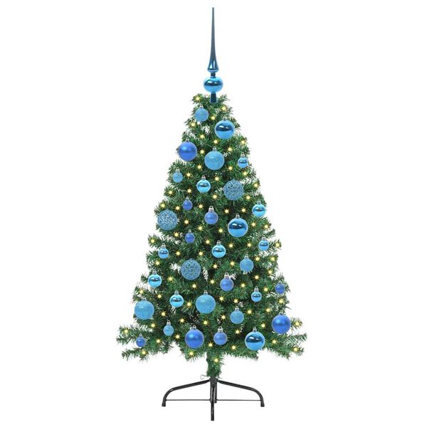vidaXL Sapin de No&euml;l artificiel pr&eacute;-&eacute;clair&eacute; Vert 120 cm PVC