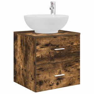 vidaXL Vanit&eacute; de lavabo mural Ch&ecirc;ne fum&eacute; 49,5 x 44,5 x 66,5 cm