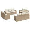 vidaXL Salon de jardin avec coussins 12 pcs beige r&eacute;sine tress&eacute;e