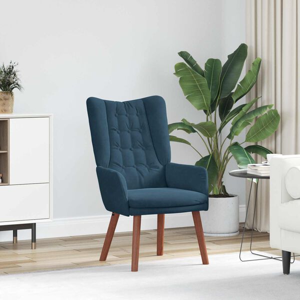 vidaXL fauteuil Bleu 63 x 67 x 94 cm Velours