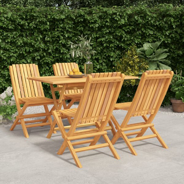 vidaXL Ensemble à manger de jardin 5 pcs Bois de teck massif