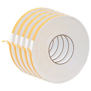 vidaXL Ruban adh&eacute;sif en mousse 5 pcs Blanc 10mm x 10m Mousse CR