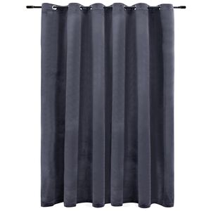 vidaXL Rideau occultant et anneaux m&eacute;tal Velours Anthracite 290x245 cm