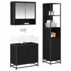 vidaXL Ensemble de mobilier de salle de bain 3 pcs Ch&ecirc;ne noir