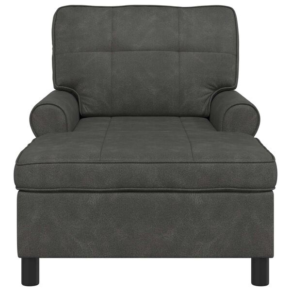 vidaXL Chaise longue avec coussin Noir 91 x 157 x 91 cm Simili cuir