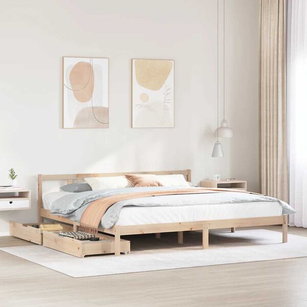 vidaXL Cadre de lit sans matelas 200x200 cm bois massif de pin