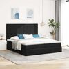 VidaXL Cadre de lit ottoman avec matelas noir 180x200cm velours