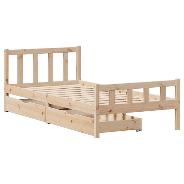 vidaXL Cadre de lit sans matelas 90x190 cm bois de pin massif