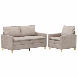 vidaXL Ensemble de Canap&eacute;s 2 pcs Beige Polyester