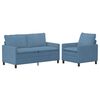 vidaXL Ensemble de Canap&eacute;s 2 pcs Bleu Tissu