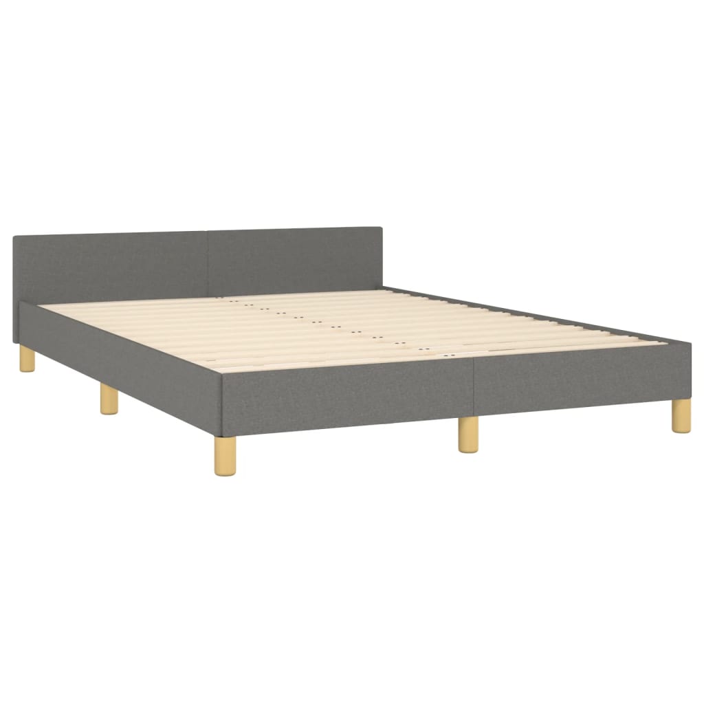 vidaXL Cadre de lit sans matelas gris foncé 140x200 cm tissu