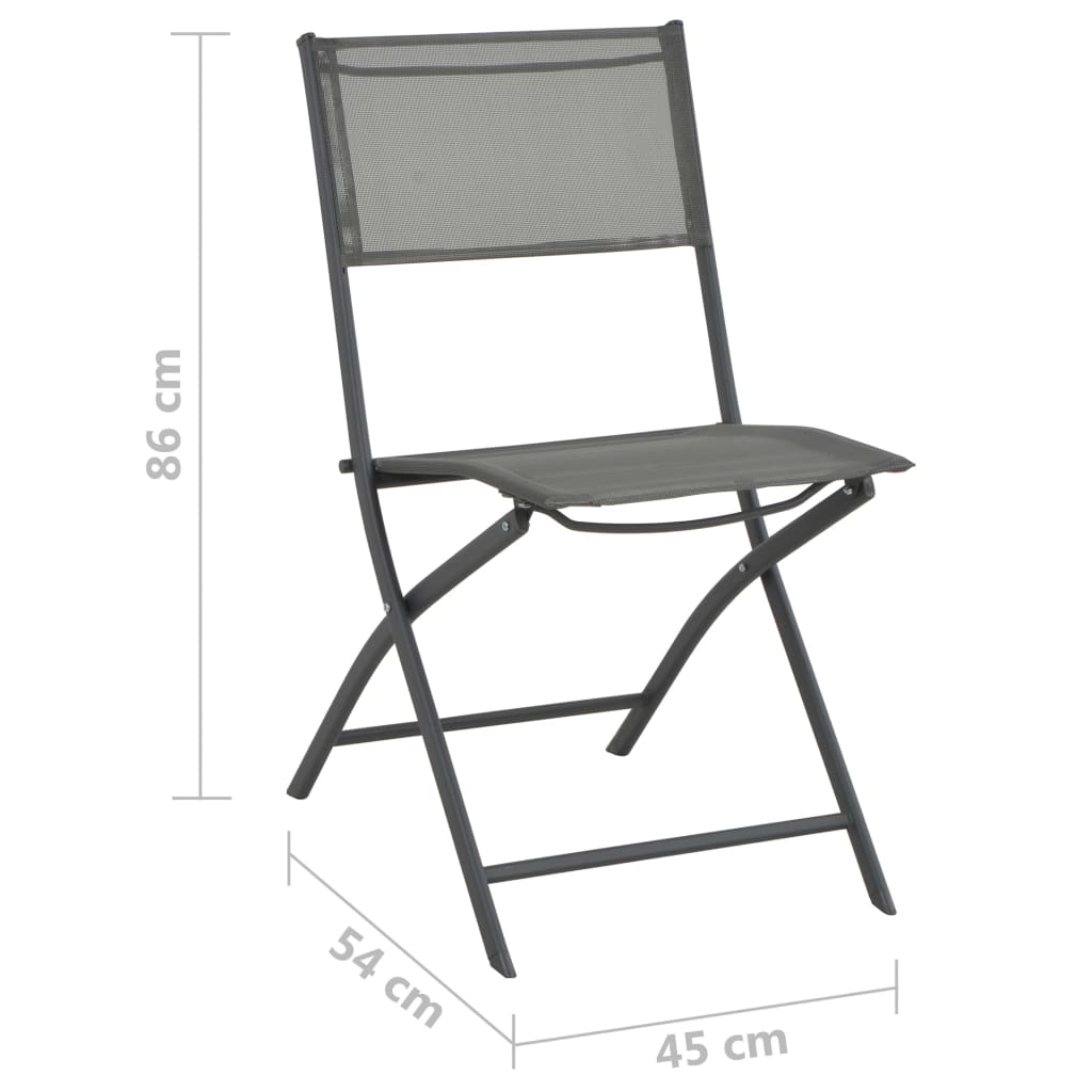 vidaXL Chaises de jardin pliables lot de 2 Acier et textilène