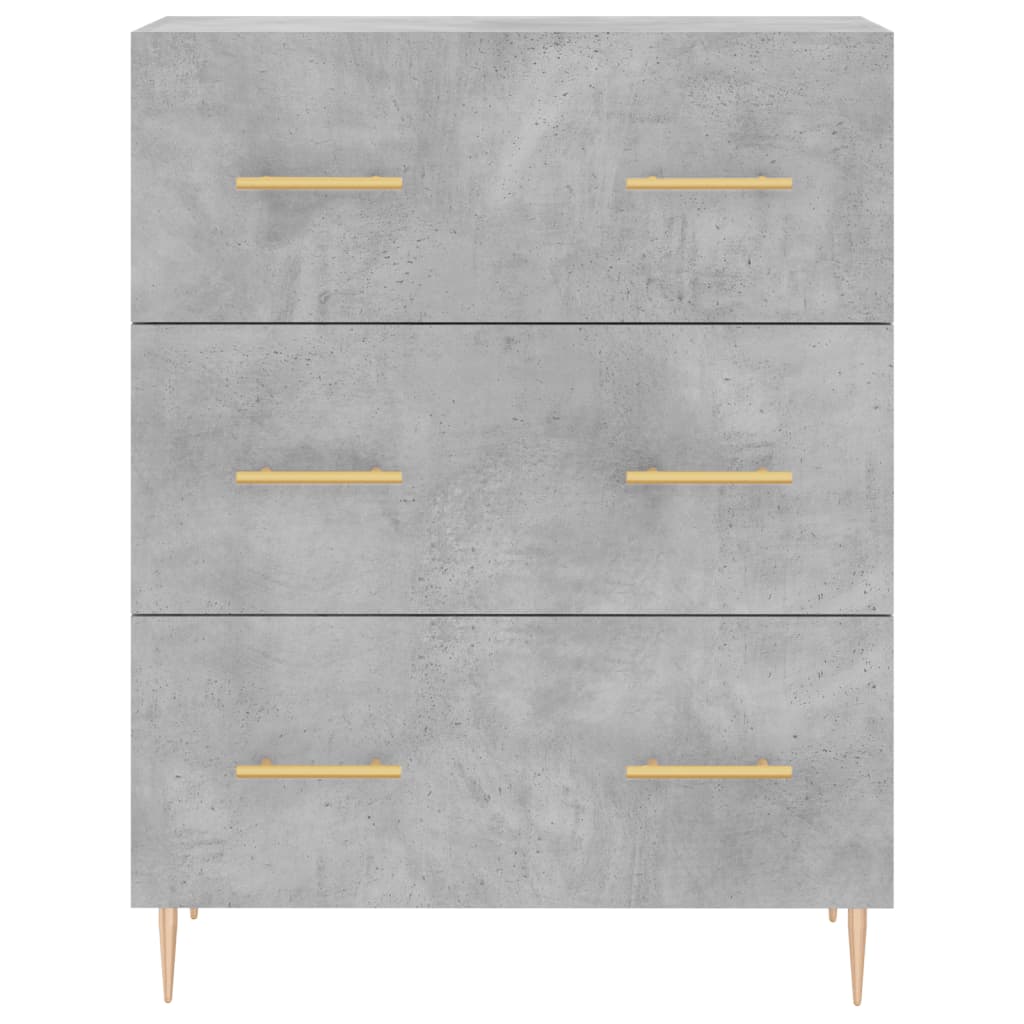 vidaXL Buffet haut Gris béton 69,5x34x180 cm Bois d'ingénierie