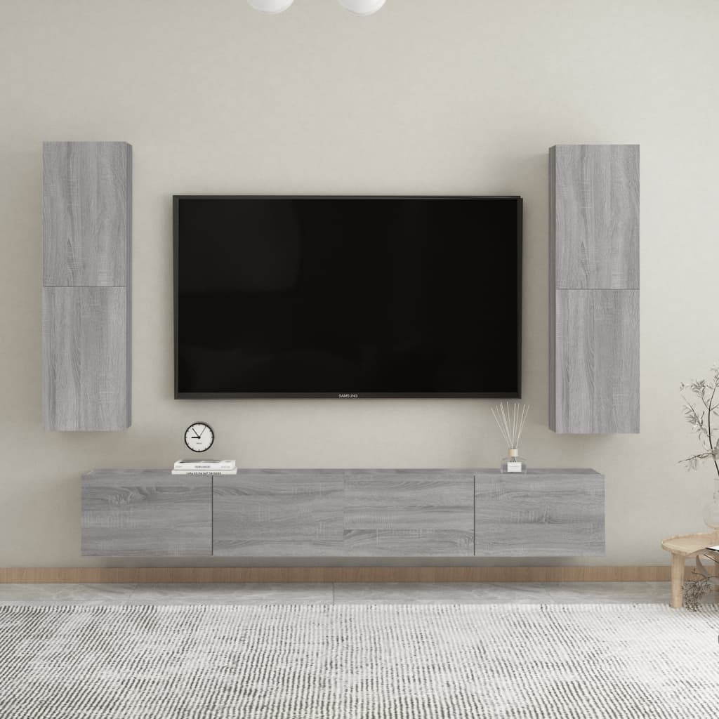 vidaXL Meubles TV muraux 2 pcs Sonoma gris 30,5x30x110 cm