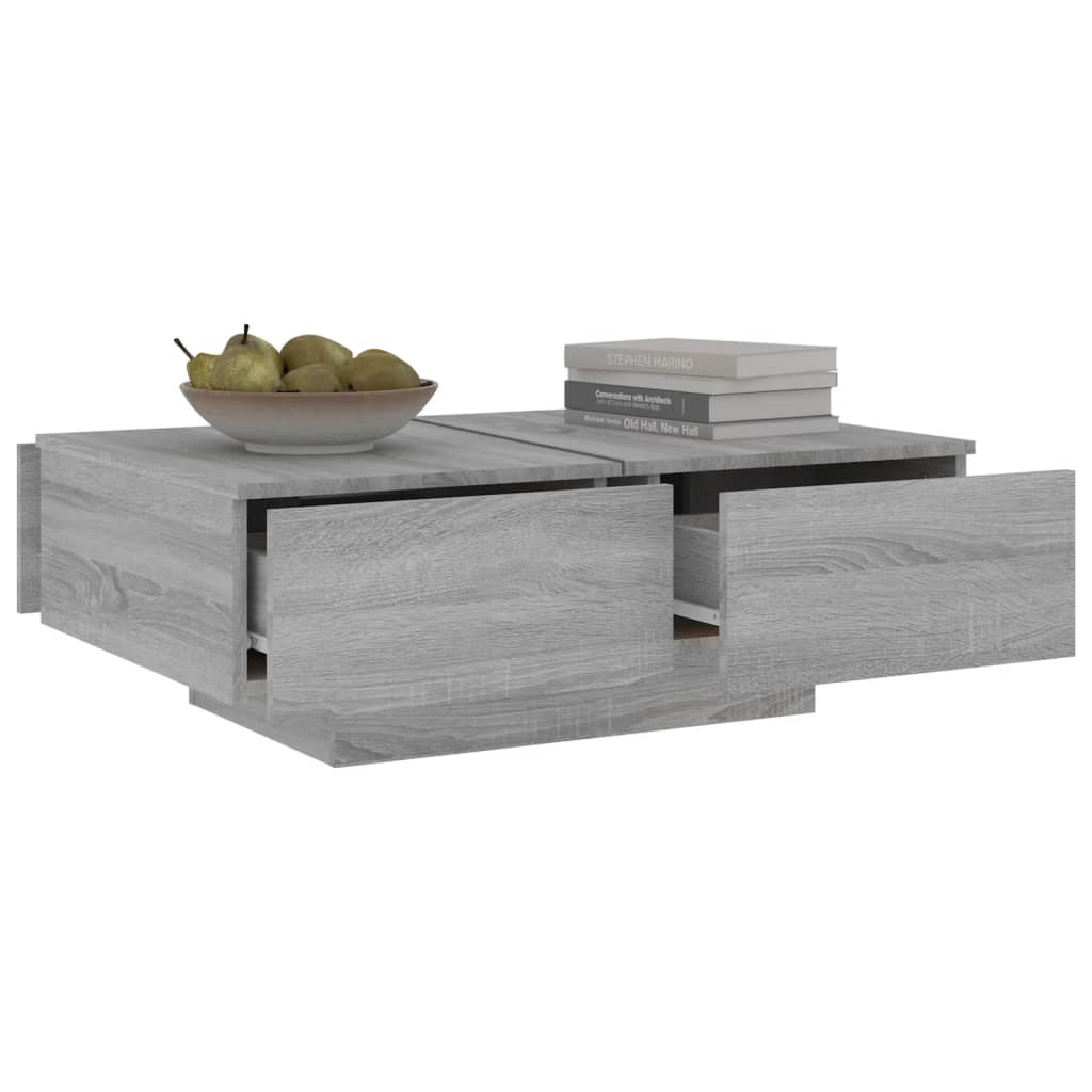 vidaXL Table basse Sonoma gris 90x60x31 cm Bois d'ingénierie
