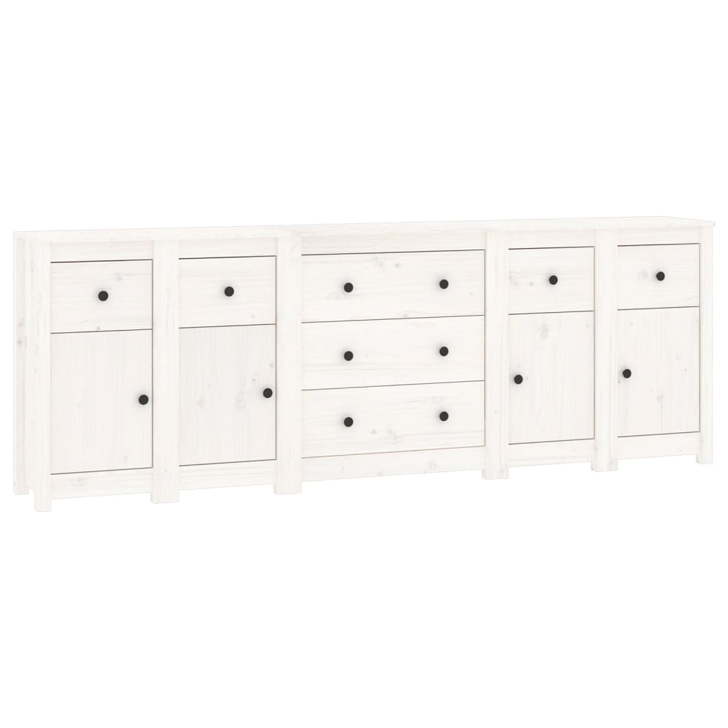 vidaXL Buffet Blanc 230x35x80 cm Bois massif de pin