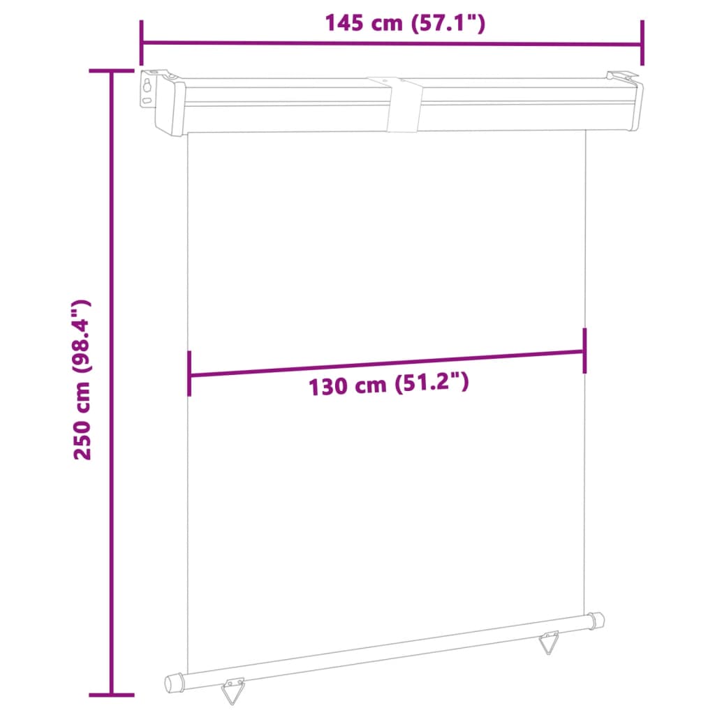 vidaXL Auvent latéral de balcon 145x250 cm Bleu