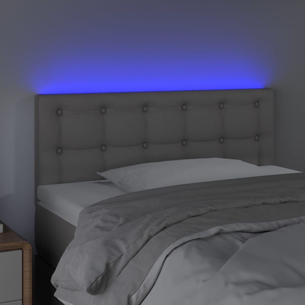 vidaXL Tête de lit à LED Gris 80x5x78/88 cm Similicuir