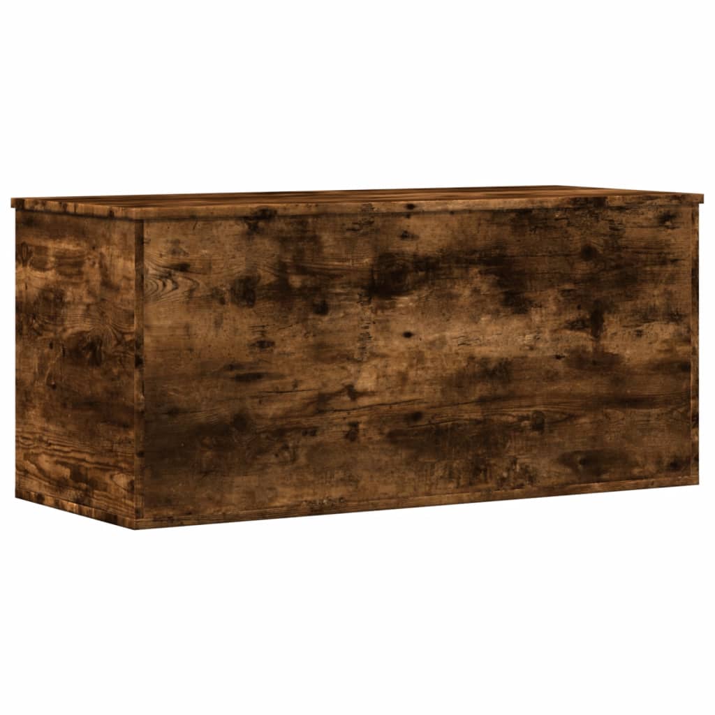 vidaXL Boîte de rangement chêne fumé 100x42x46 cm bois d'ingénierie