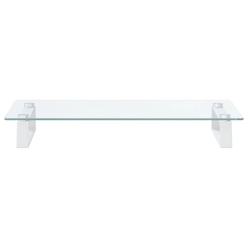 vidaXL Support de moniteur blanc 60x35x8 cm verre trempé et métal