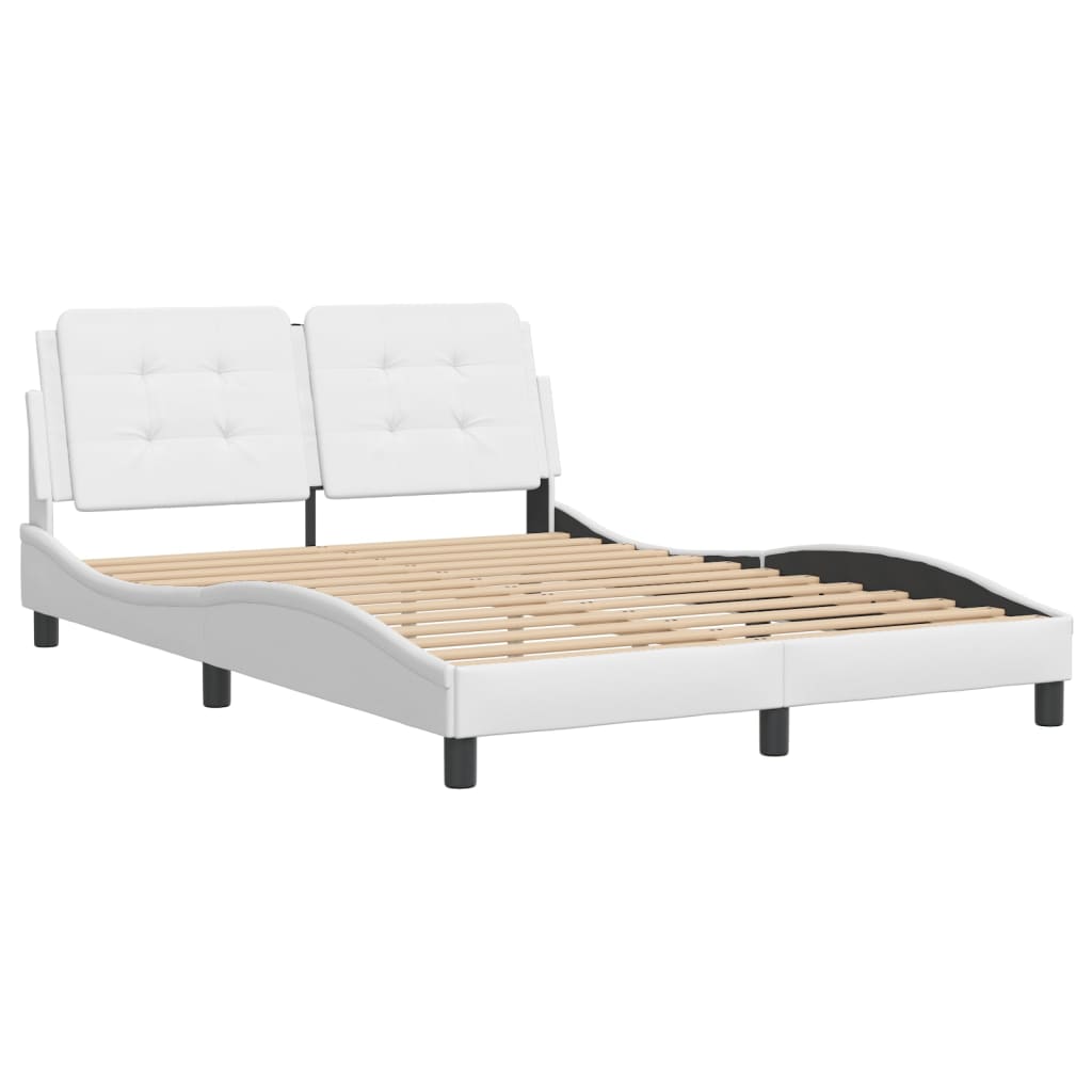 vidaXL Cadre de lit sans matelas blanc 140x200 cm similicuir