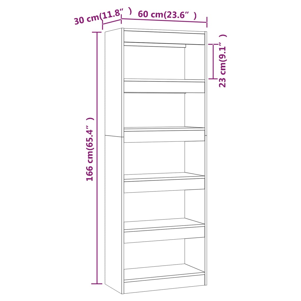 vidaXL Bibliothèque/séparateur de pièce noir bois d'ingénierie