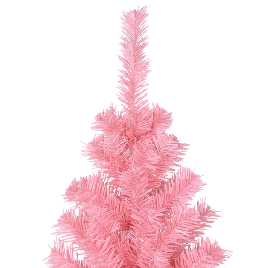 vidaXL Sapin de Noël artificiel avec support rose 210 cm PVC