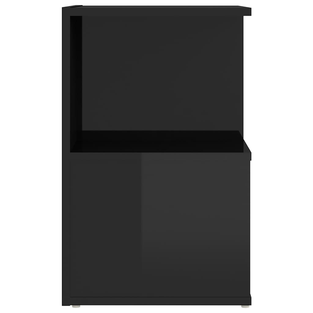 vidaXL Tables de chevet 2 pcs Noir brillant 35x35x55 cm Aggloméré