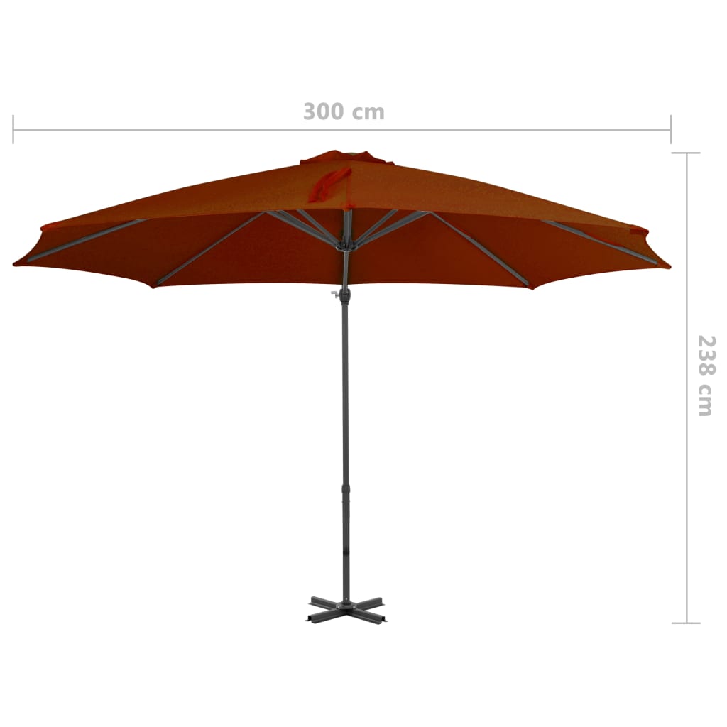 vidaXL Parasol de jardin en porte-à-faux avec mât en aluminium