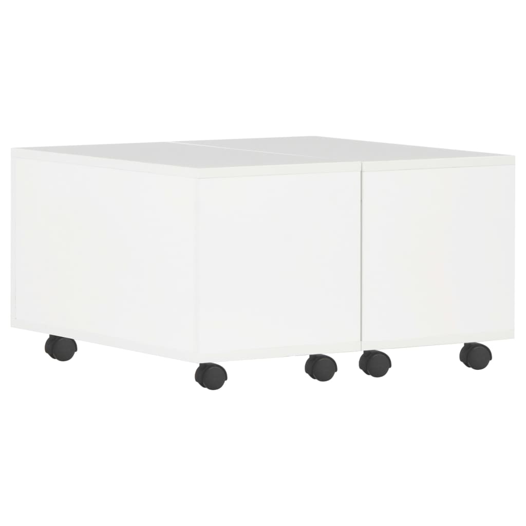 vidaXL Table basse Blanc brillant 60x60x35 cm Bois d'ingénierie