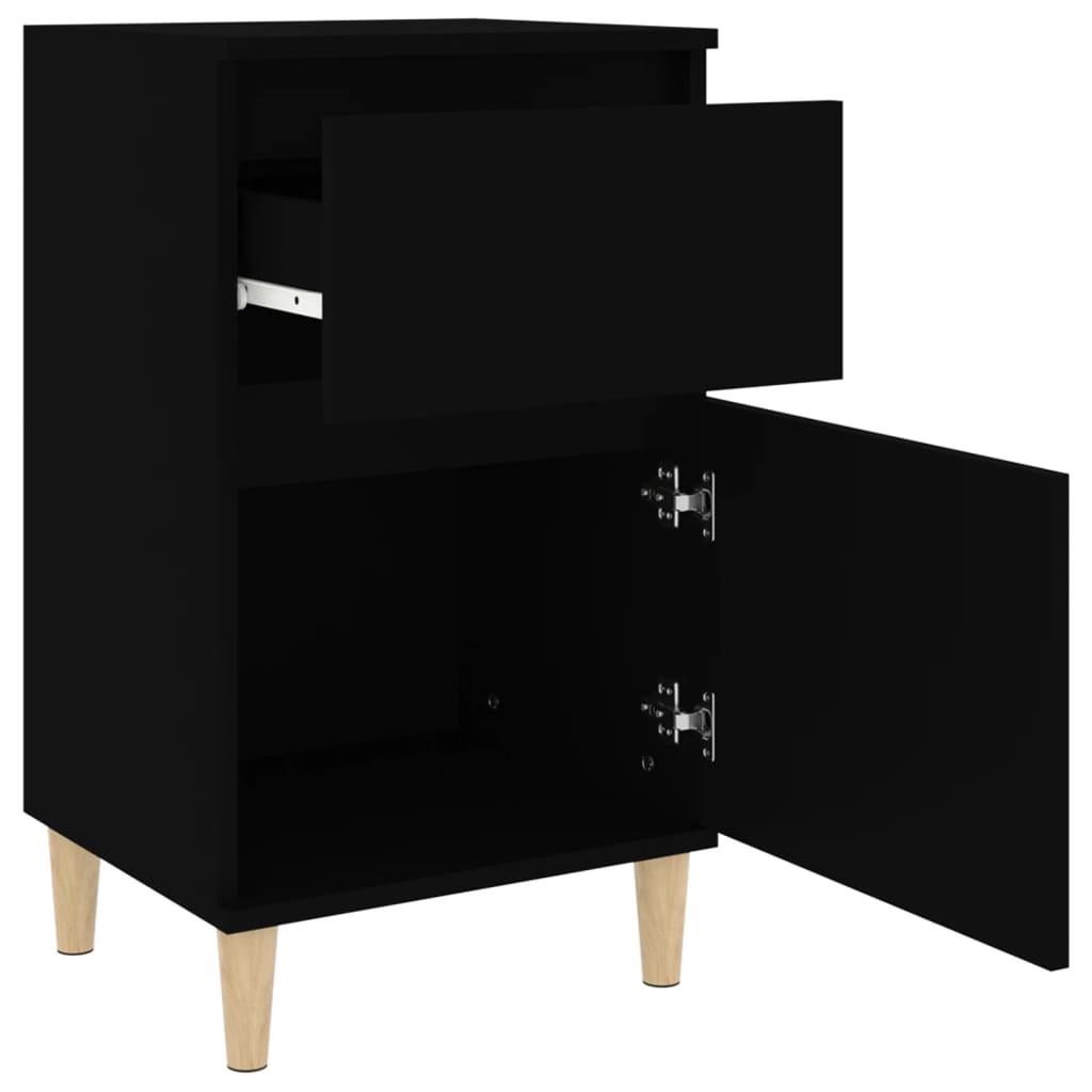 vidaXL Table de chevet noir 40x35x70 cm