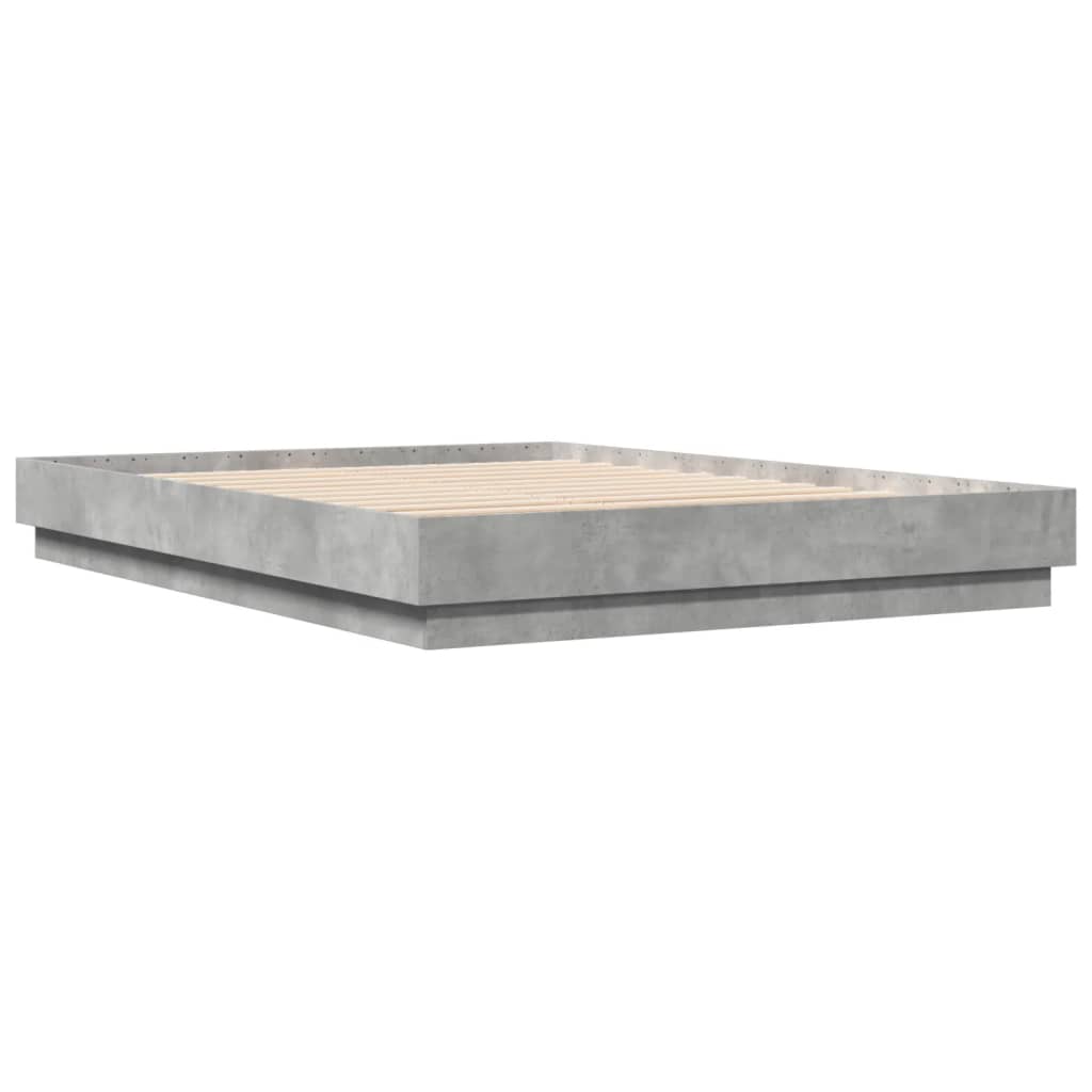 vidaXL Cadre de lit gris béton 140x200 cm bois d'ingénierie