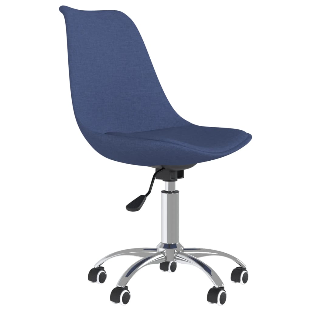 vidaXL Chaises pivotantes à manger lot de 2 bleu tissu