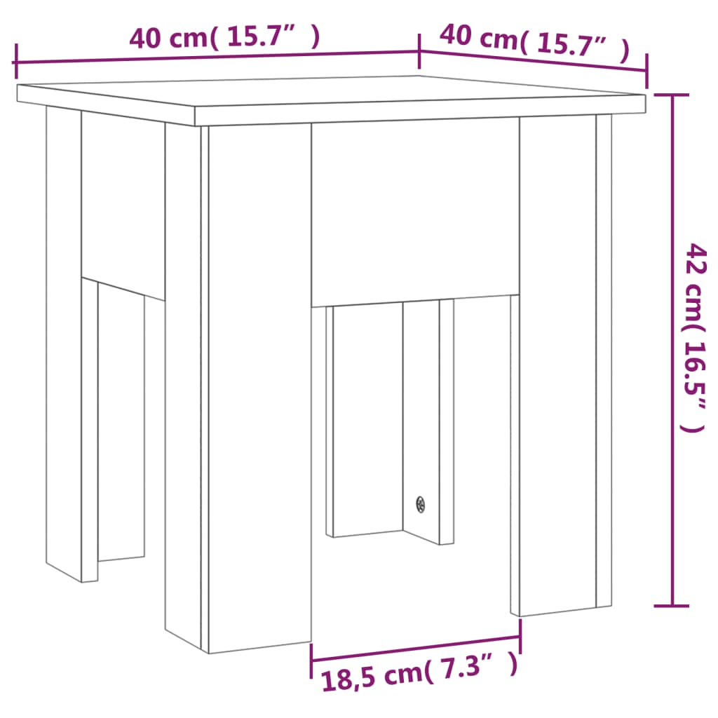 vidaXL Table basse blanc 40x40x42 cm bois d'ingénierie