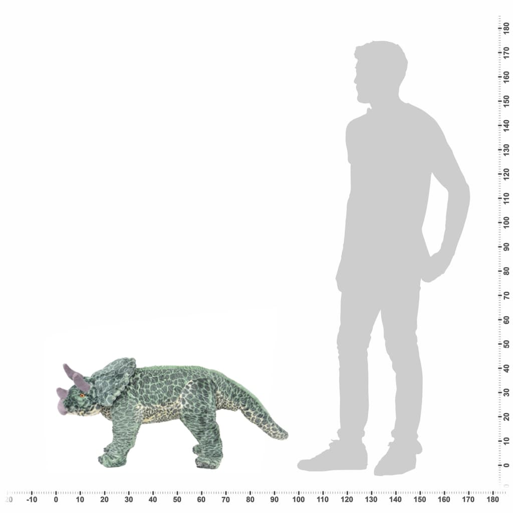 vidaXL Jouet en peluche Dinosaure Tricératops Vert XXL
