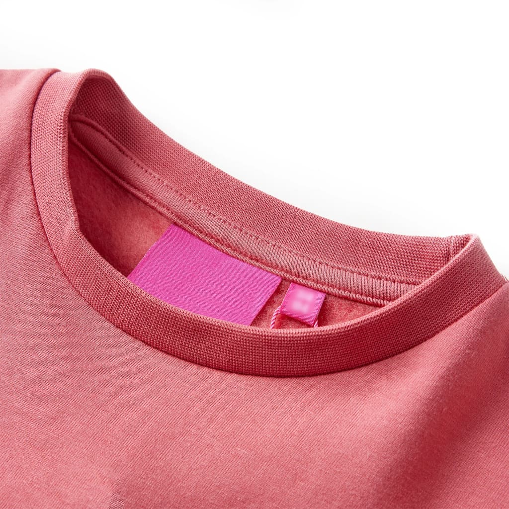 Sweat-shirt enfants bloc de couleurs rose et henné 92